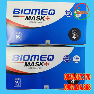 Khẩu trang xanh 4 lớp kháng khuẩn Biomeq