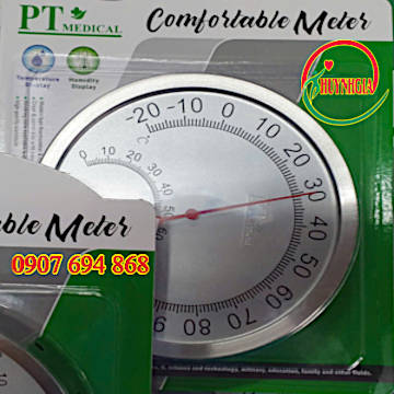 Nhiệt ẩm kế cơ TH600B PT, vành inox, size 13cm