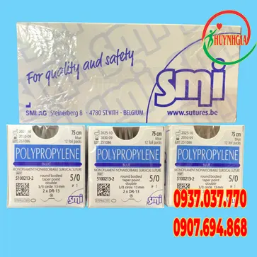 Chỉ không tan Polypropylene số 5/0 5100213-2