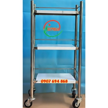 Xe đẩy inox 30x40cm 3 tầng không hộc